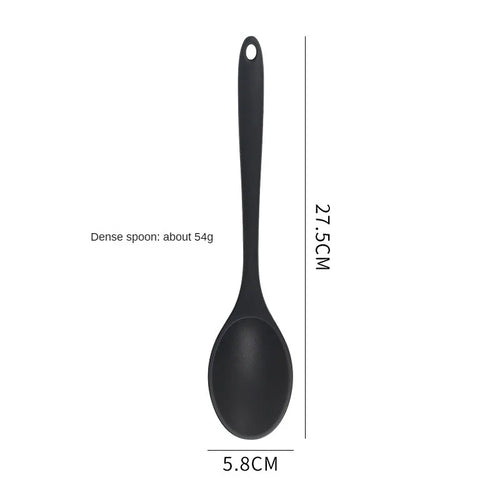 8ps Household black Silicone kitchenware 8-piece set of Chinese spaghetti spoon salad spaghetti spaghetti spaghetti，Rice spoon，