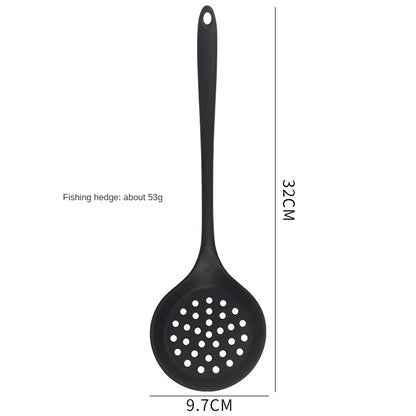 8ps Household black Silicone kitchenware 8-piece set of Chinese spaghetti spoon salad spaghetti spaghetti spaghetti，Rice spoon，