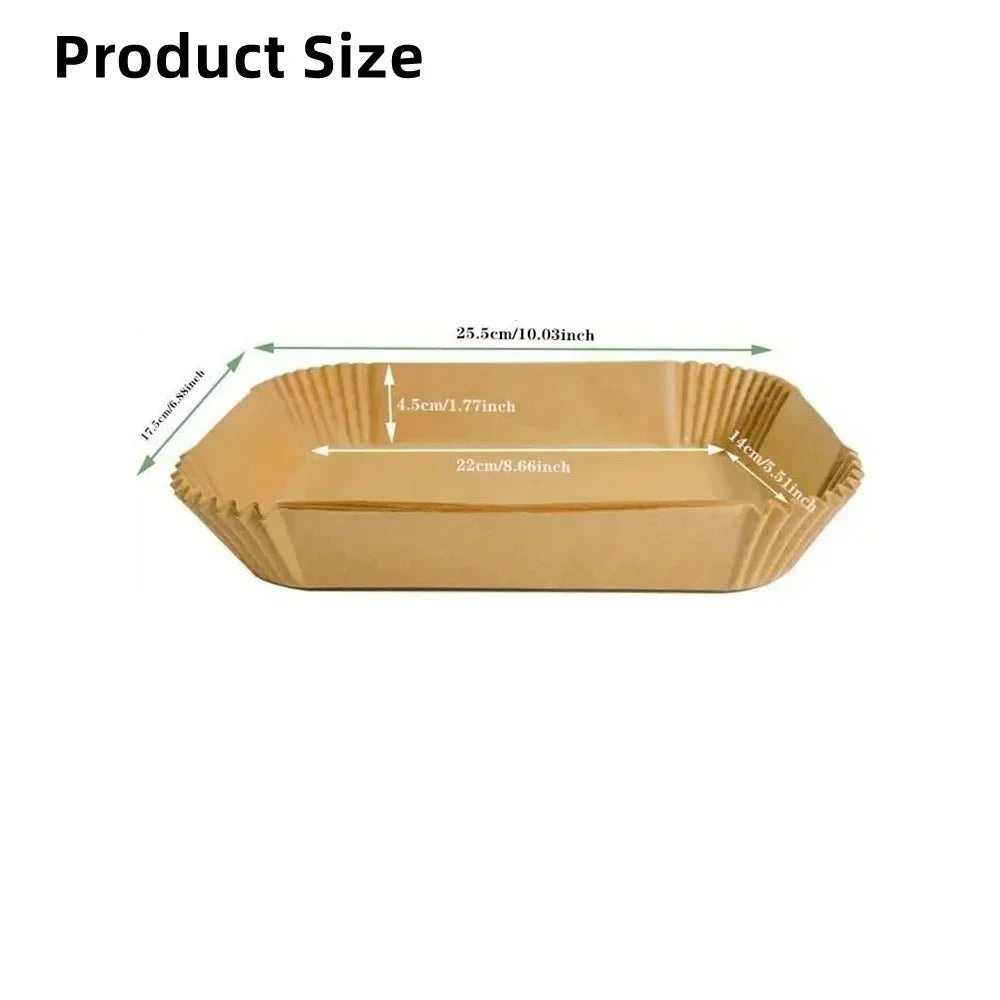 Disposable Air Fryer Paper 50/100pcs Rectangle Kitchen Baking Airfryer Mat Oilproof Micro-wave Barbecue Baking Paper Accessories