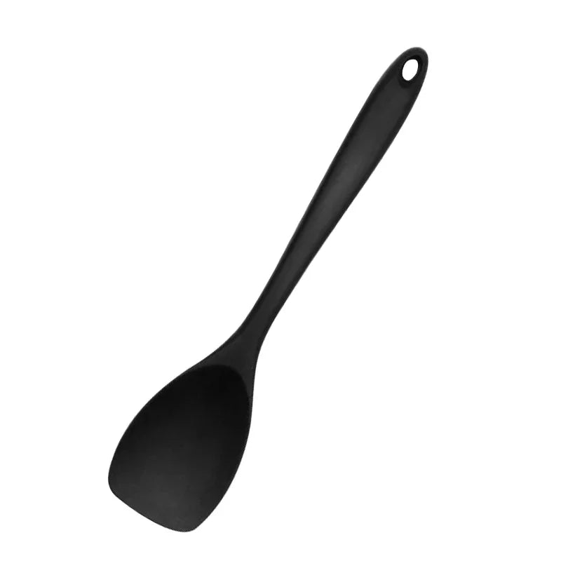 8ps Household black Silicone kitchenware 8-piece set of Chinese spaghetti spoon salad spaghetti spaghetti spaghetti，Rice spoon，