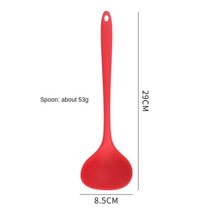 8ps Household black Silicone kitchenware 8-piece set of Chinese spaghetti spoon salad spaghetti spaghetti spaghetti，Rice spoon，